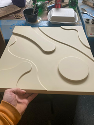 CNC Frézovaný 3D obklad steny s lakovaním